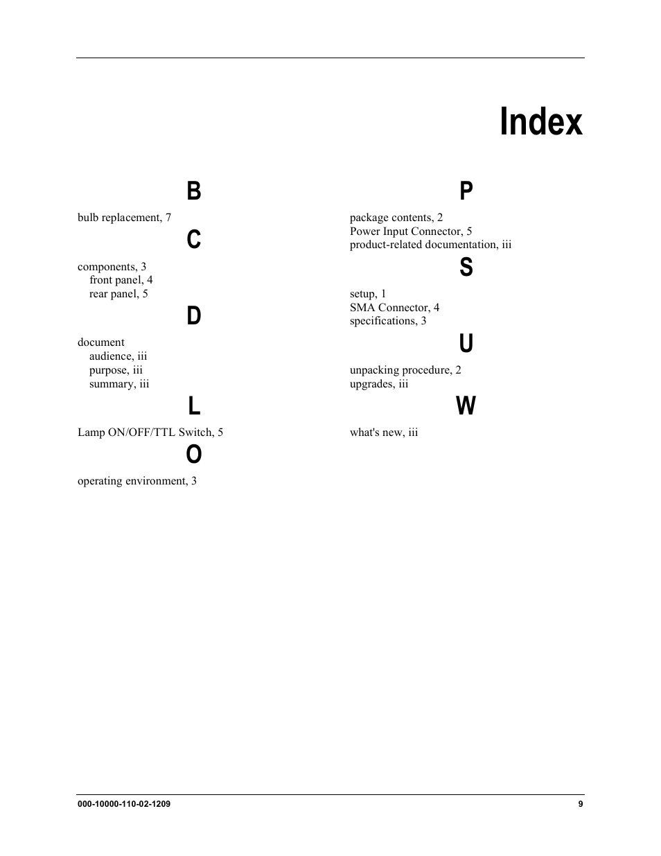 Index | Ocean Optics DT-Mini-2-GS User Manual | Page 17 / 18