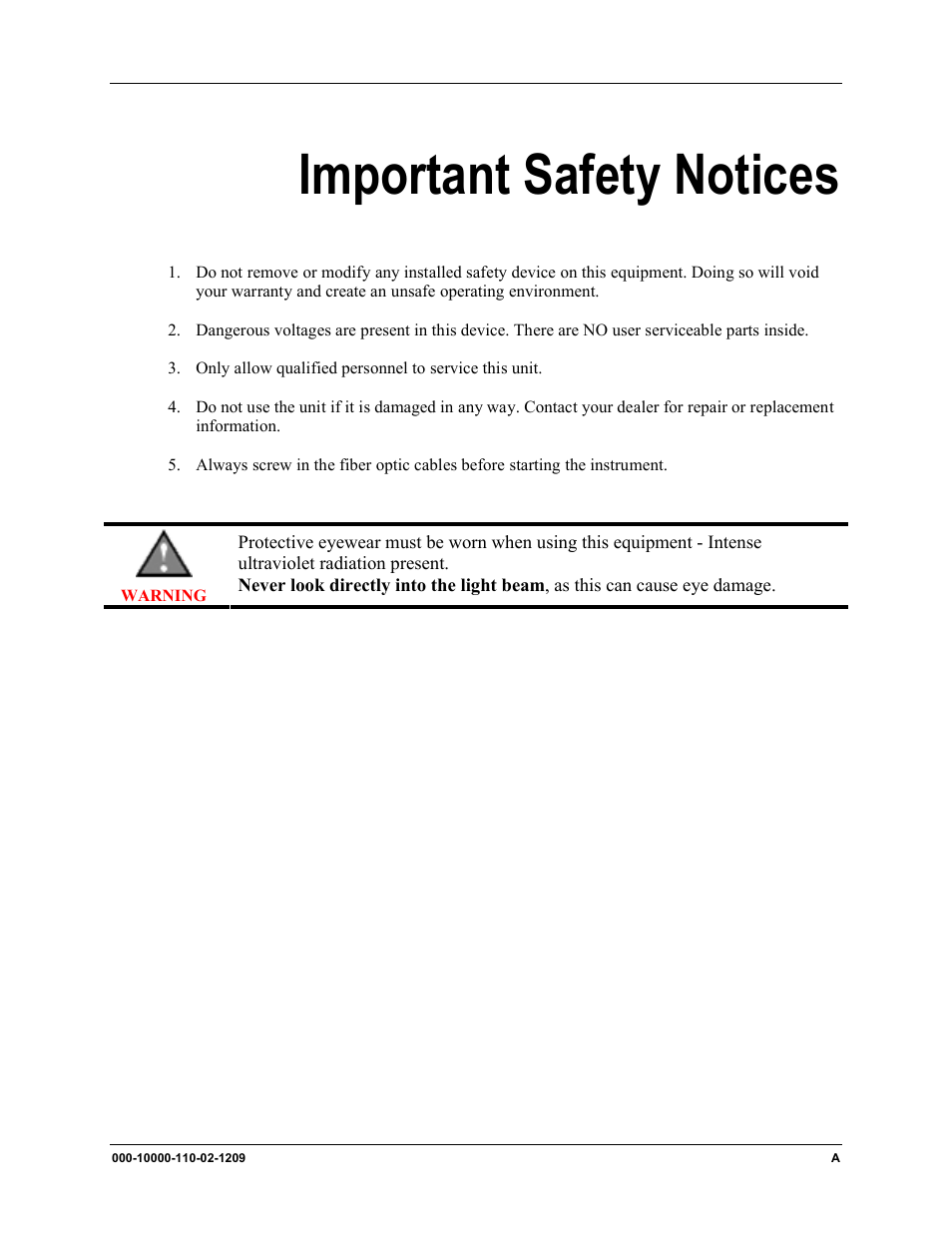 Important safety notices | Ocean Optics DT-Mini-2-GS User Manual | Page 3 / 18