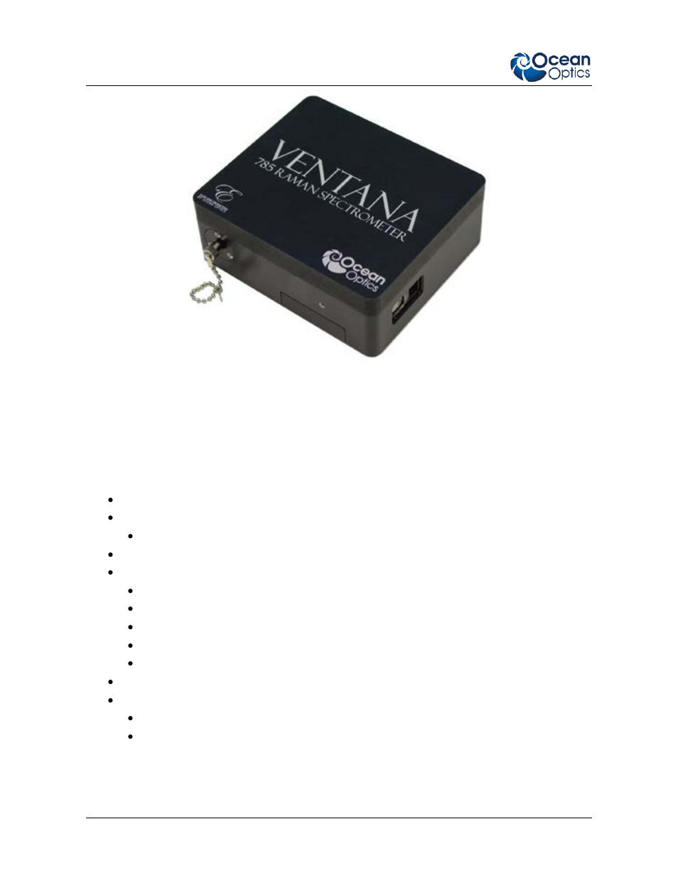 Features | Ocean Optics Ventana User Manual | Page 2 / 18