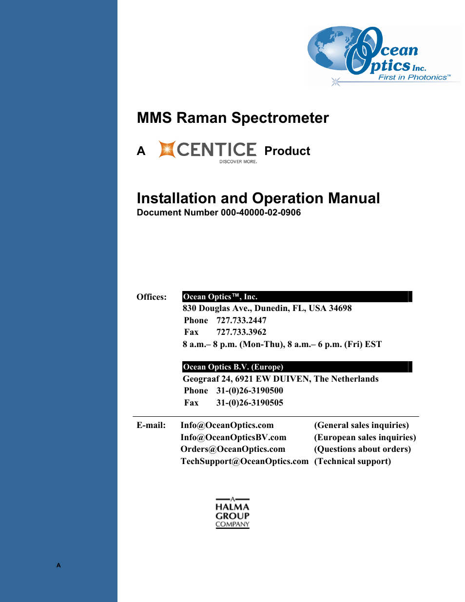 Ocean Optics MMS Raman User Manual | 30 pages