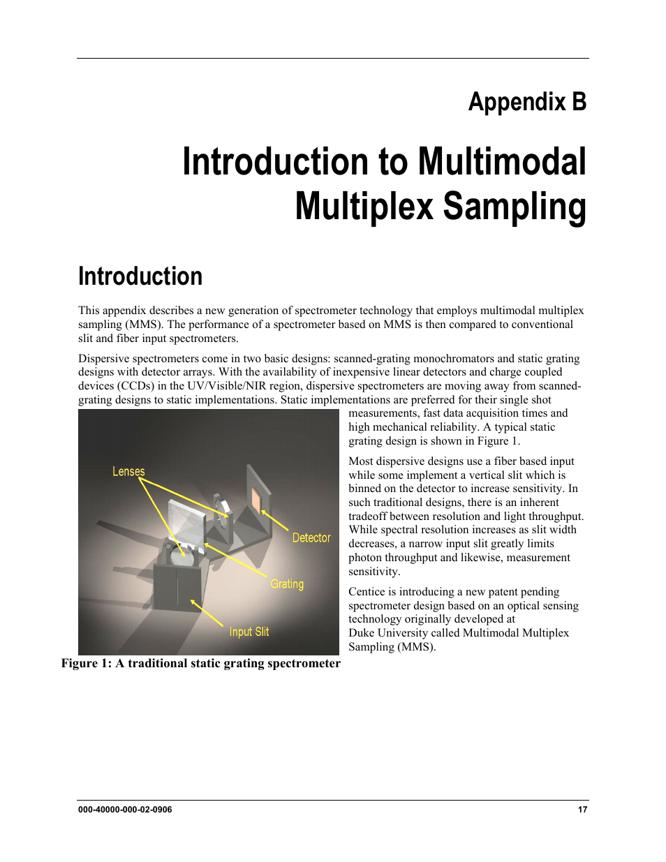 Introduction to multimodal multiplex sampling, Introduction, Appendix b | Introduction to multimodal, Multiplex sampling | Ocean Optics MMS Raman User Manual | Page 19 / 30