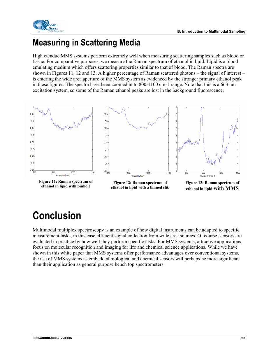 Measuring in scattering media, Conclusion | Ocean Optics MMS Raman User Manual | Page 25 / 30