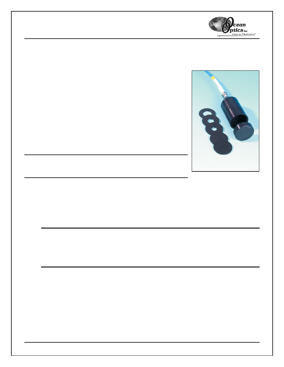 Ocean Optics Gershun Tube User Manual | 2 pages