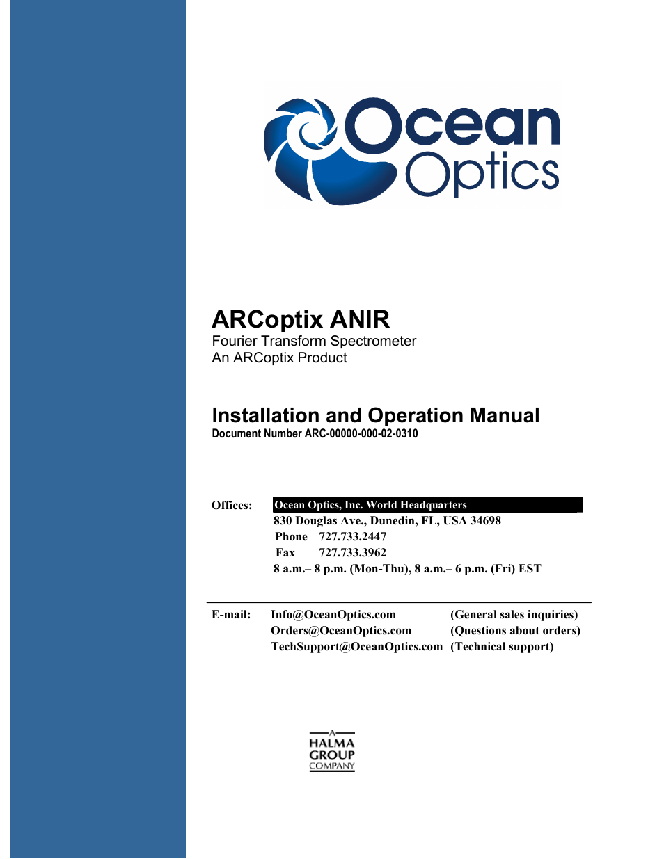 Ocean Optics ARCoptix ANIR User Manual | 38 pages