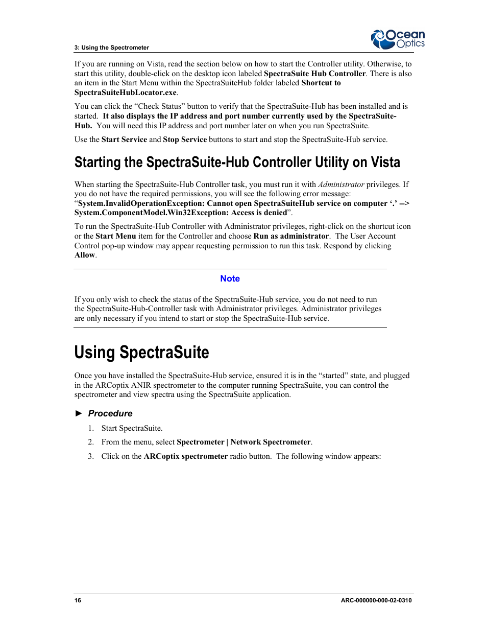 Using spectrasuite | Ocean Optics ARCoptix ANIR User Manual | Page 24 / 38