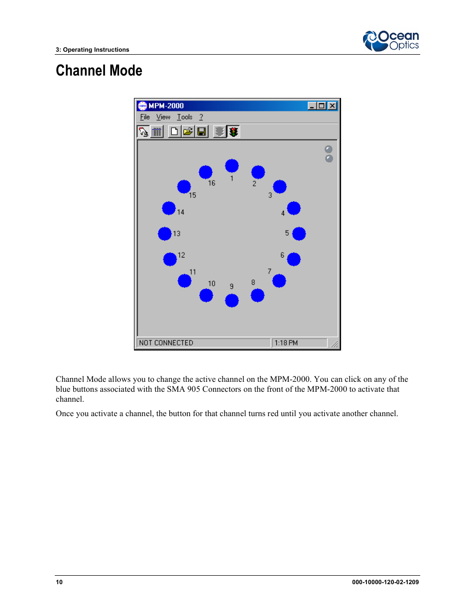 Channel mode | Ocean Optics MPM-2000 User Manual | Page 18 / 32