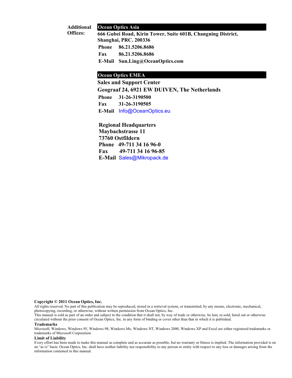 Ocean Optics LS-450 User Manual | Page 2 / 32