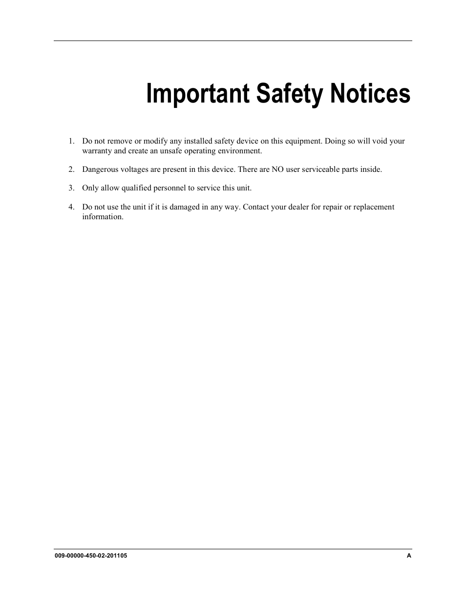 Important safety notices | Ocean Optics LS-450 User Manual | Page 3 / 32