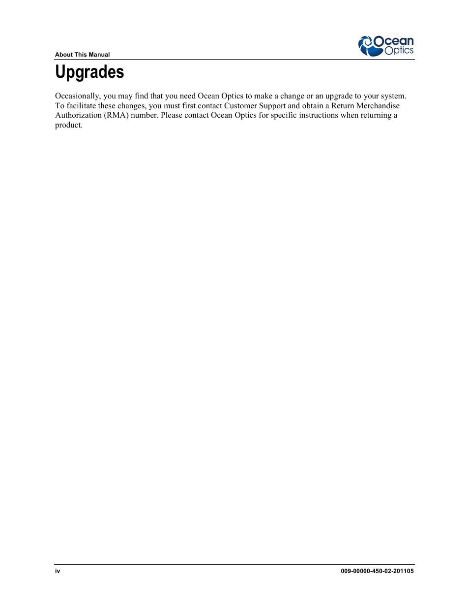 Upgrades | Ocean Optics LS-450 User Manual | Page 8 / 32