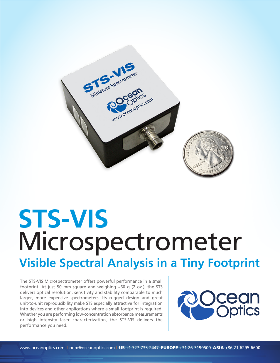 Ocean Optics STS-VIS User Manual | 2 pages