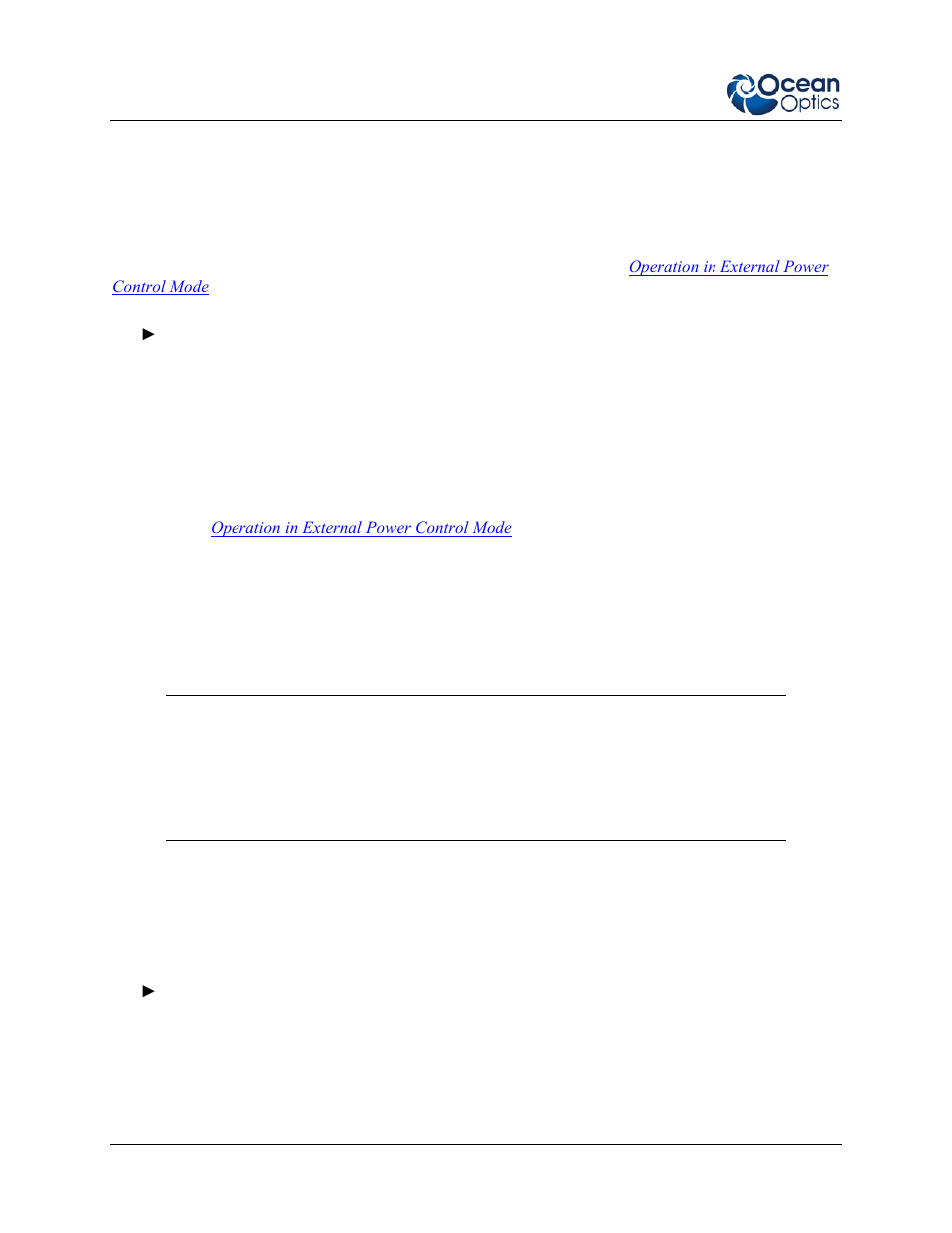 Operation, Operation in internal power preset mode | Ocean Optics Multimode Spectrum − Lab Versions User Manual | Page 16 / 22