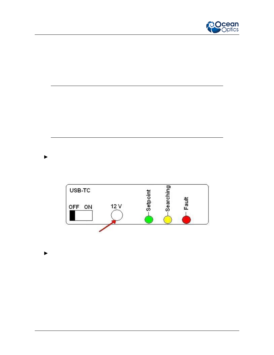 Set-up, Supplying power | Ocean Optics USB-TC User Manual | Page 2 / 6