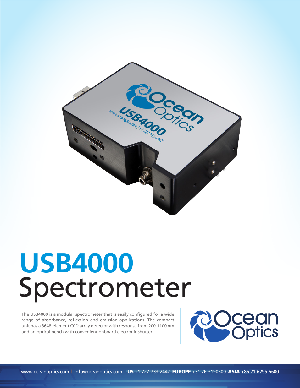 Ocean Optics USB4000 User Manual | 2 pages