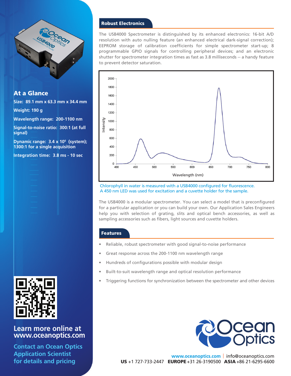 At a glance | Ocean Optics USB4000 User Manual | Page 2 / 2