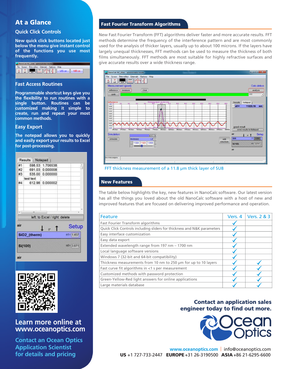 At a glance | Ocean Optics NanoCalc Software User Manual | Page 2 / 2