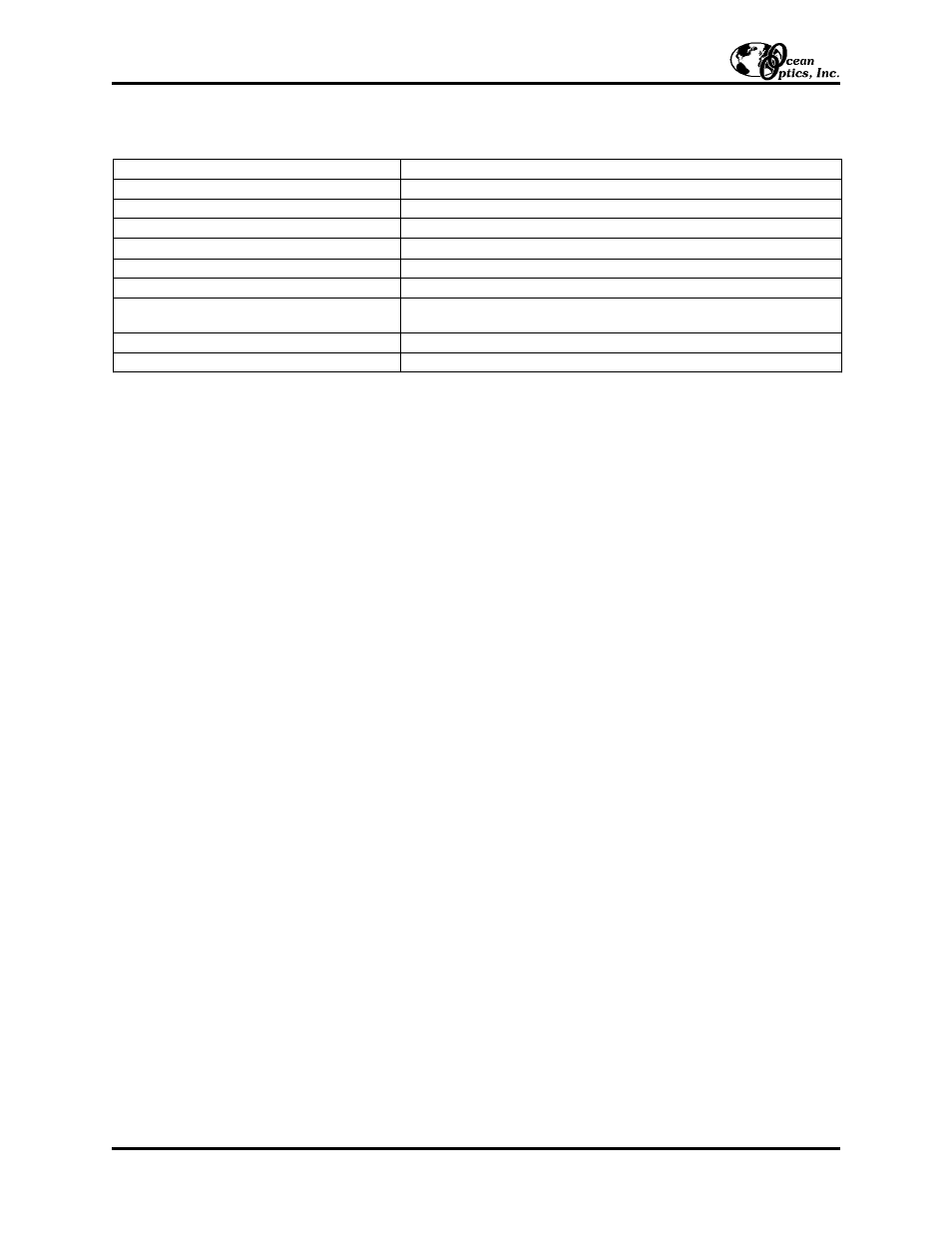 Specifications | Ocean Optics CUV-fl-da User Manual | Page 2 / 2