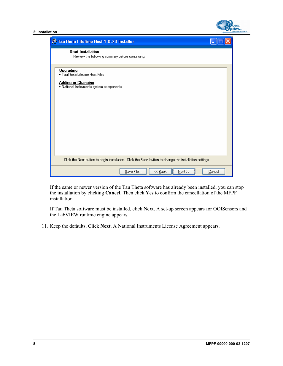 Ocean Optics MultiFrequency Phase Fluorometer User Manual | Page 16 / 32