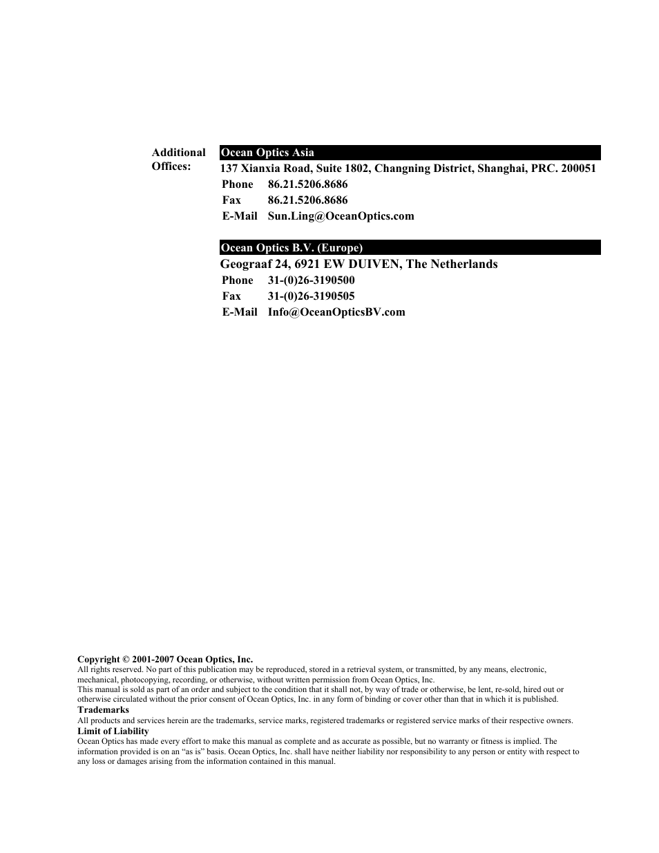 Ocean Optics MultiFrequency Phase Fluorometer User Manual | Page 2 / 32