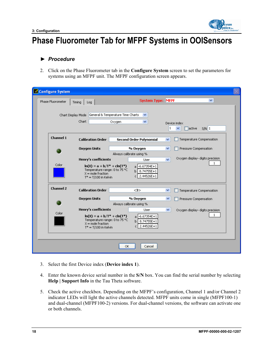 Ocean Optics MultiFrequency Phase Fluorometer User Manual | Page 26 / 32