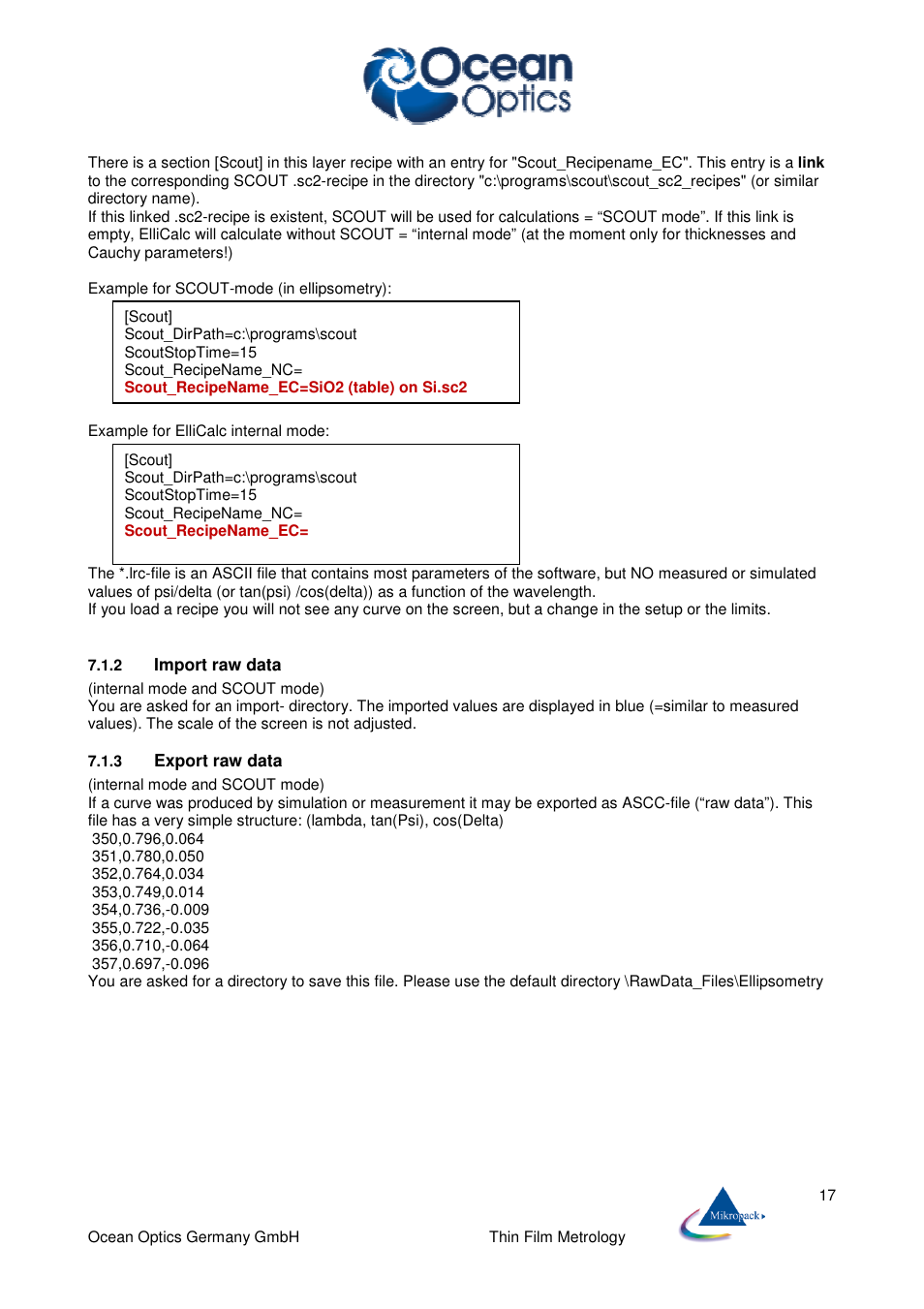 Ocean Optics ElliCalc User Manual | Page 18 / 59