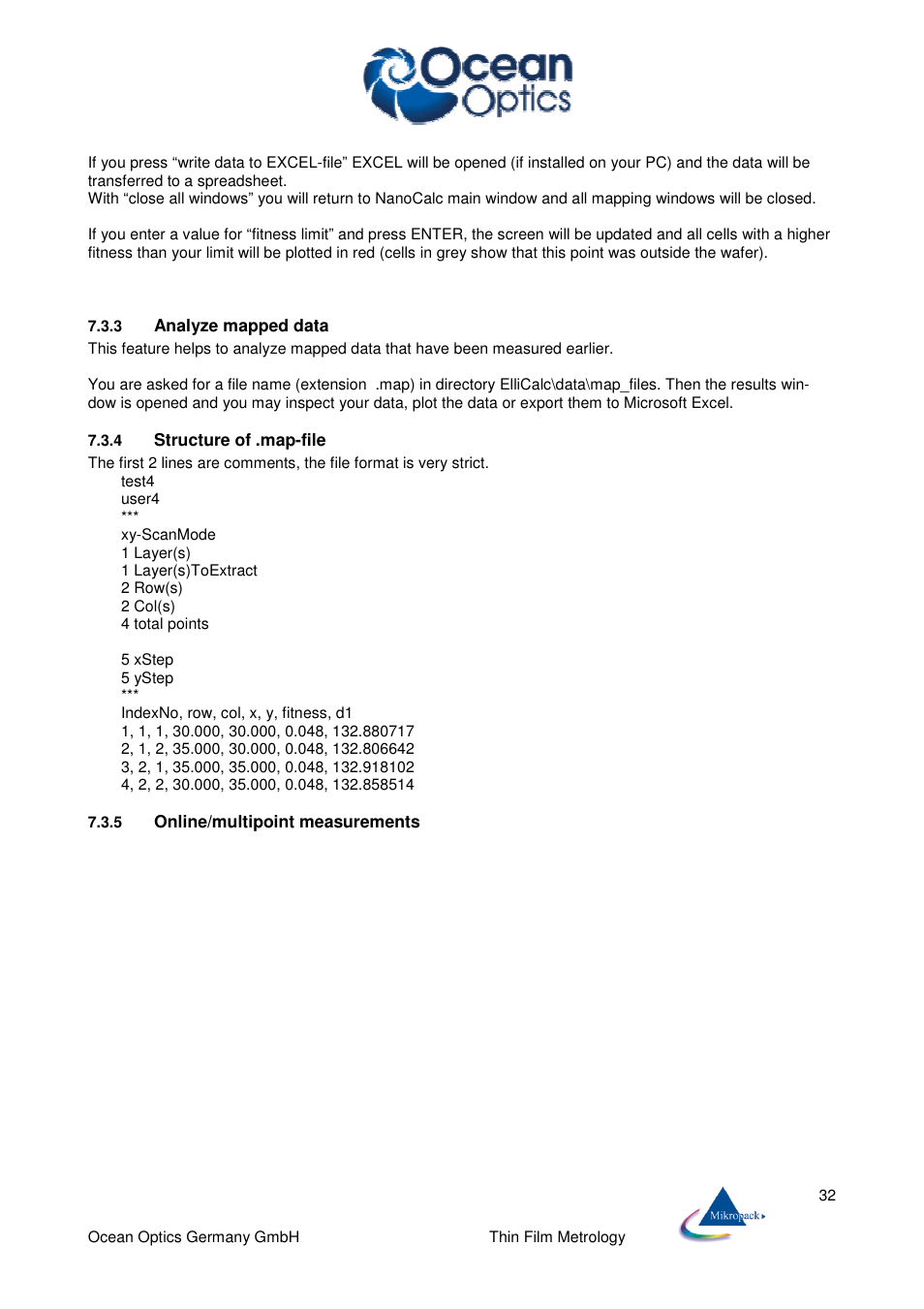 Ocean Optics ElliCalc User Manual | Page 33 / 59