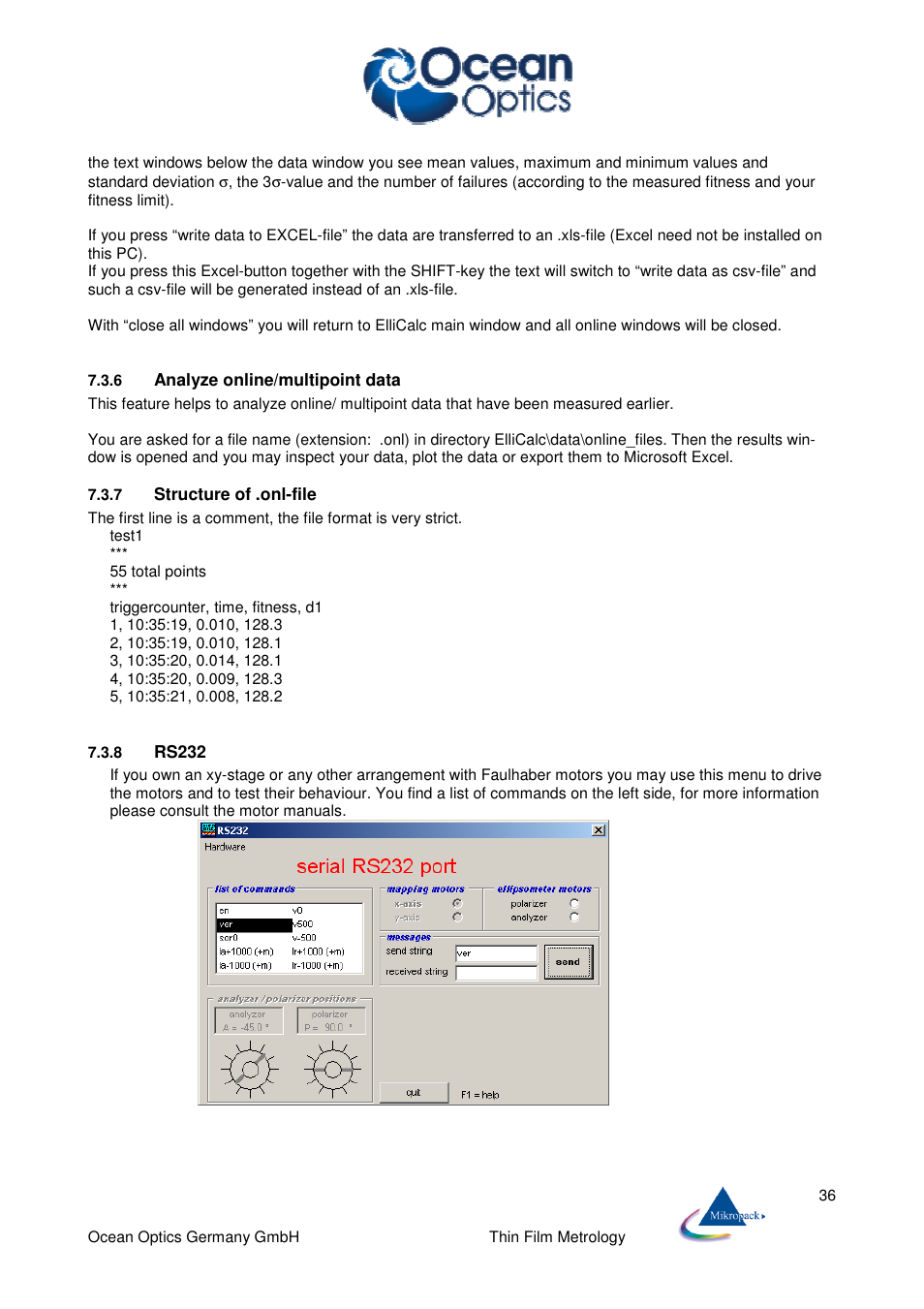 Ocean Optics ElliCalc User Manual | Page 37 / 59