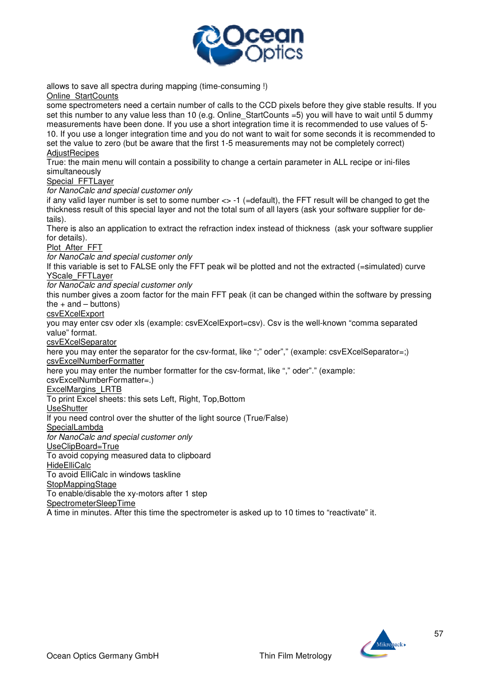Ocean Optics ElliCalc User Manual | Page 58 / 59