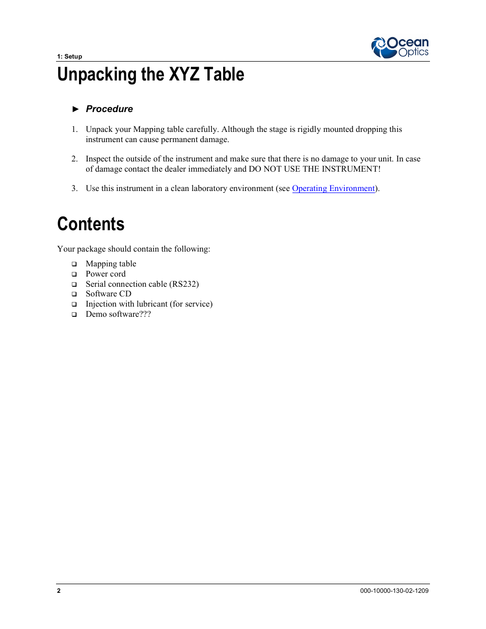 Ocean Optics XYZ Mapping Tables User Manual | Page 10 / 28