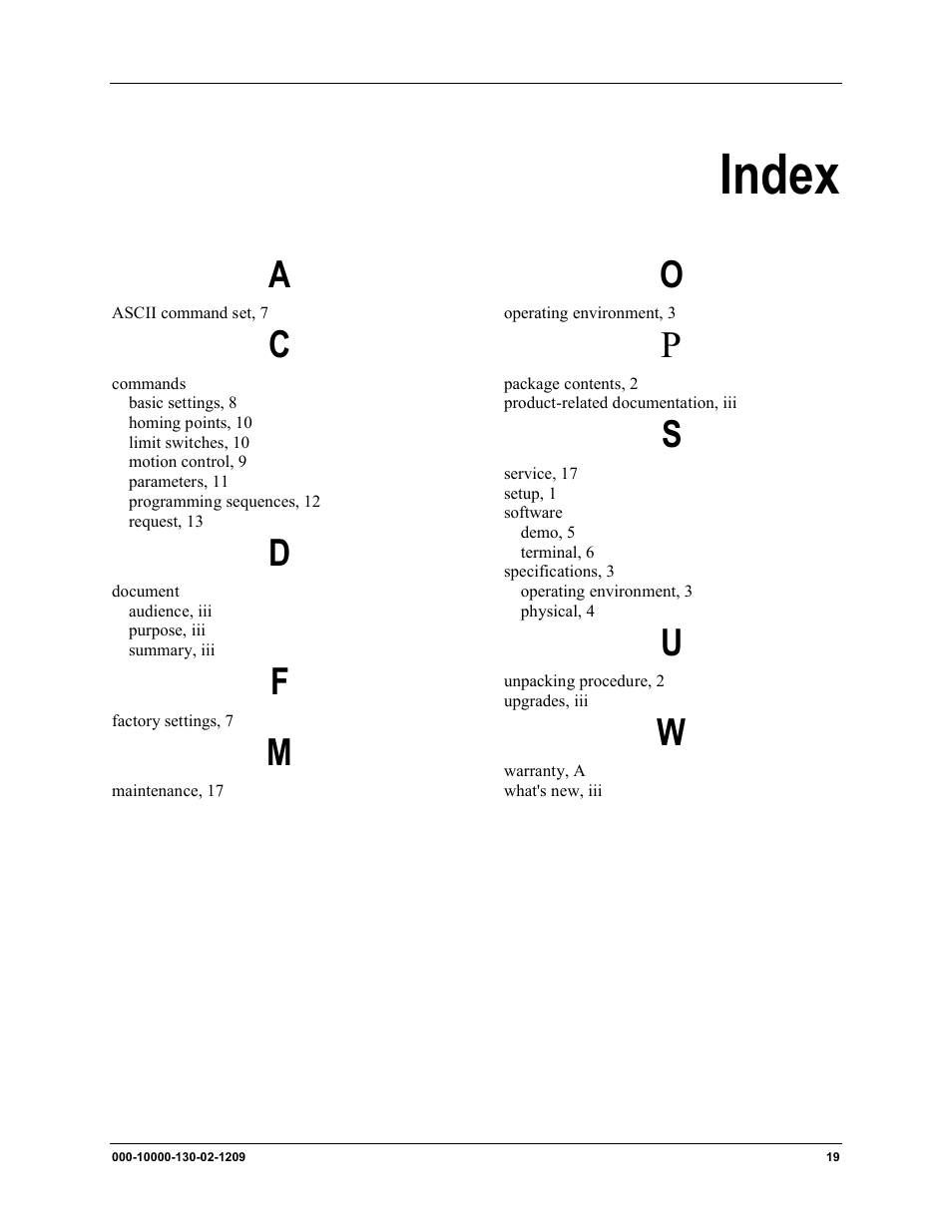 Index | Ocean Optics XYZ Mapping Tables User Manual | Page 27 / 28