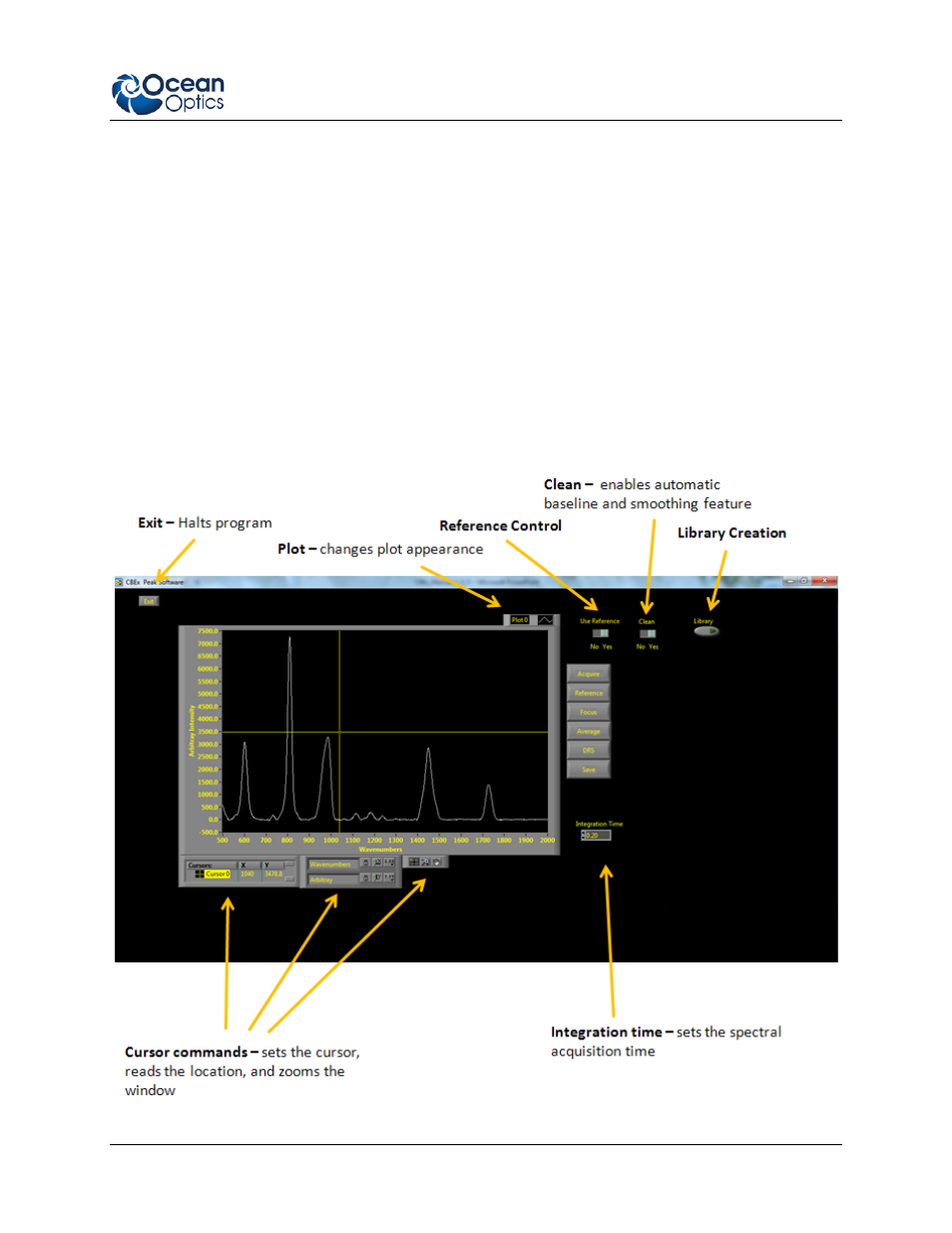 Idraman software start-up, Idraman acquisition software | Ocean Optics IDRaman mini Install User Manual | Page 23 / 42