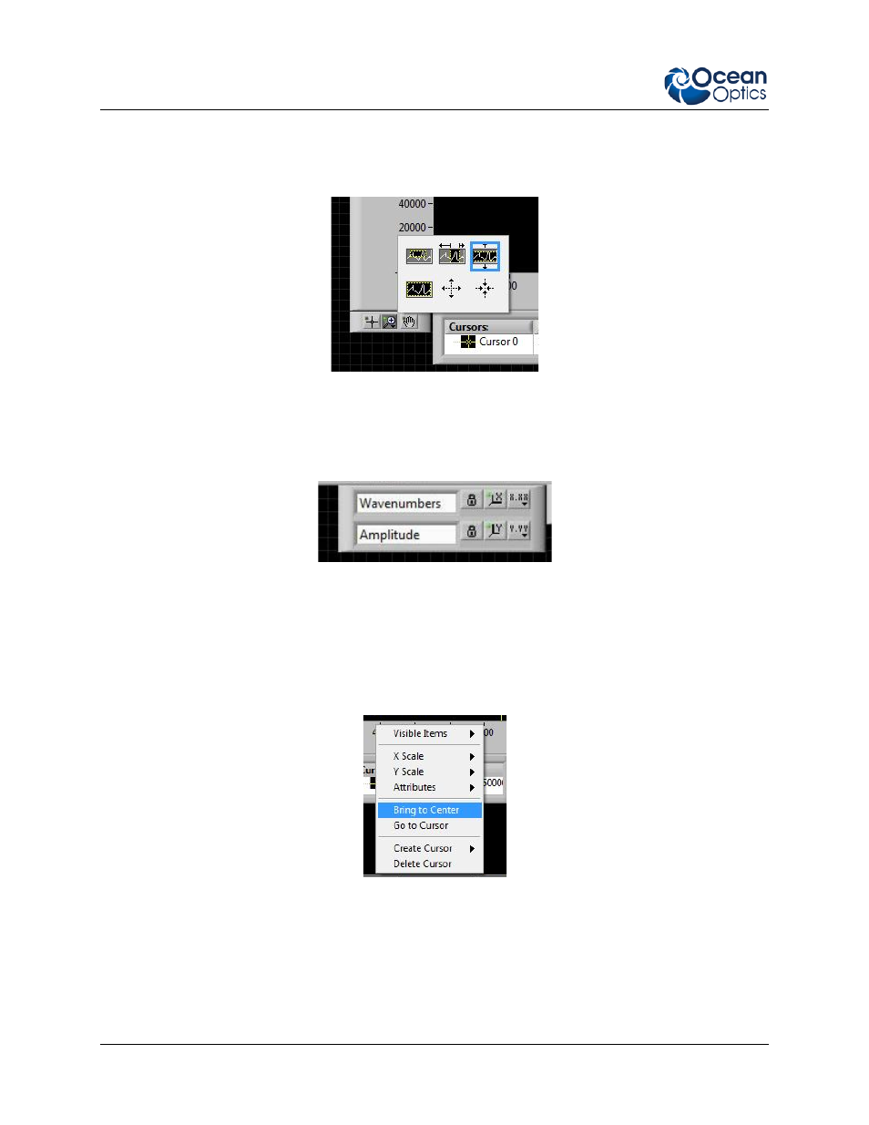 Graph palette, Scale palette, Cursor list | Resetting the time and date | Ocean Optics IDRaman mini Install User Manual | Page 30 / 42