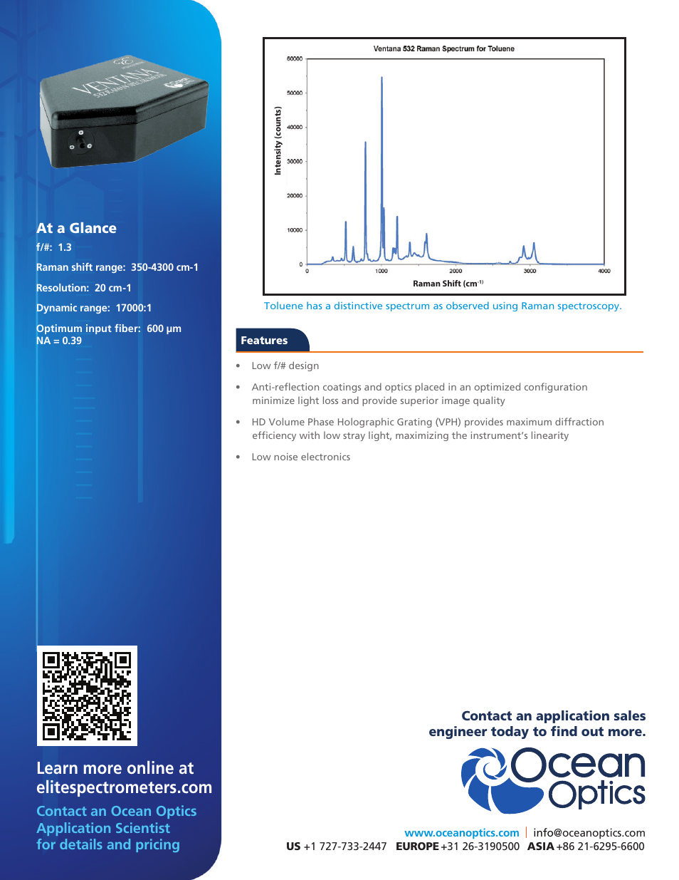 At a glance | Ocean Optics Ventana 532 User Manual | Page 2 / 2