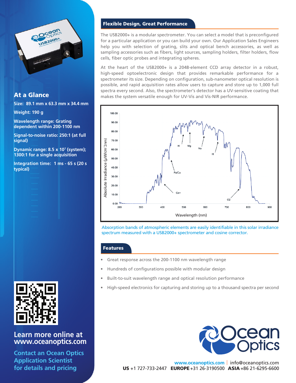 At a glance | Ocean Optics USB2000 User Manual | Page 2 / 2