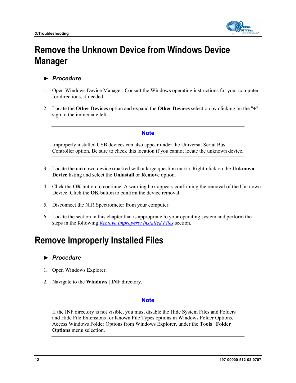 Remove improperly installed files | Ocean Optics NIR User Manual | Page 18 / 36
