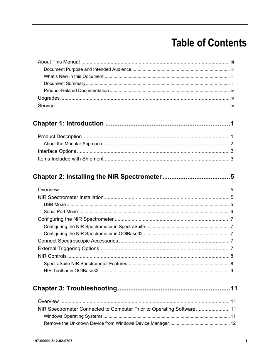 Ocean Optics NIR User Manual | Page 3 / 36