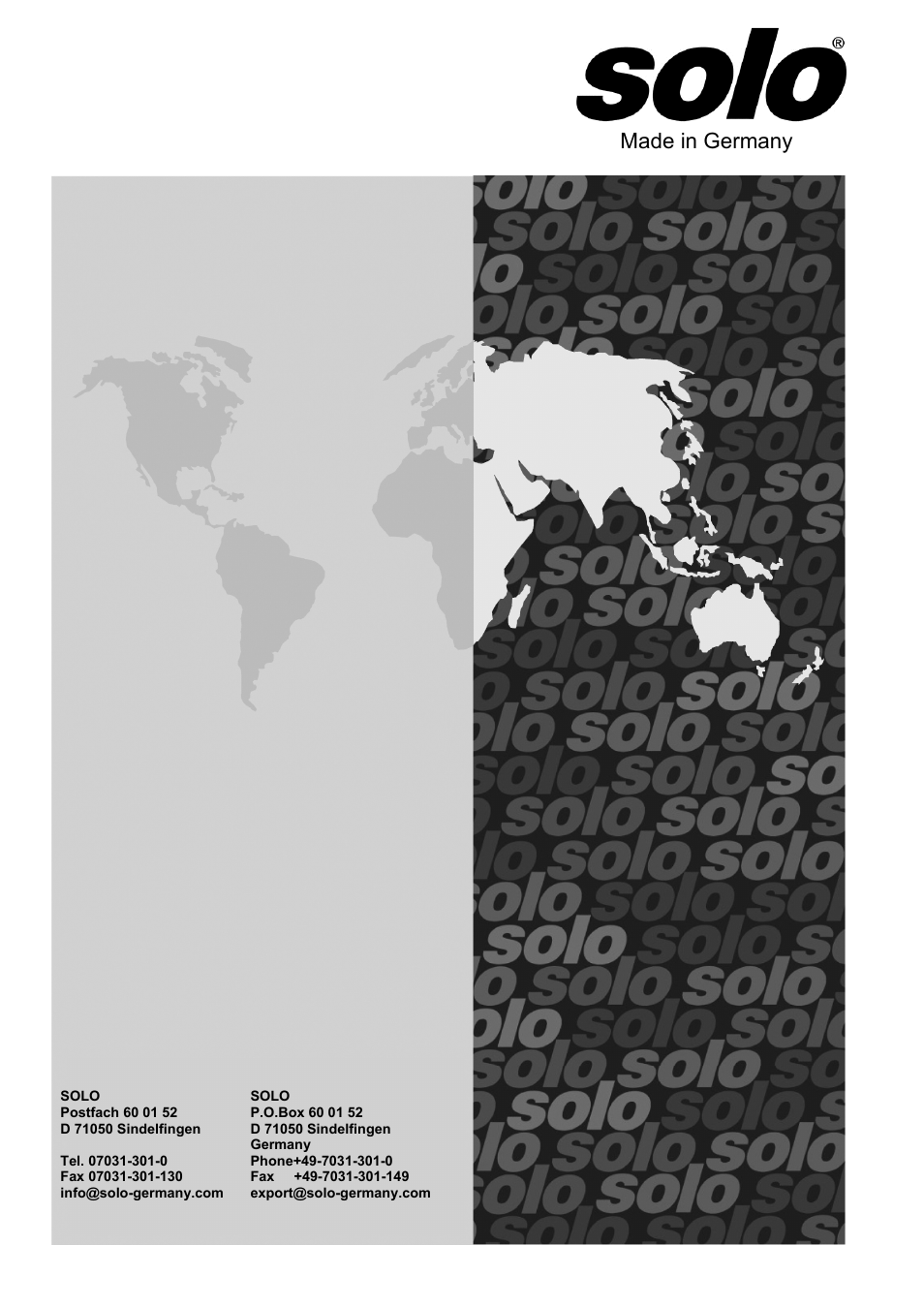 Made in germany | SOLO 462 Handbetätigte Druckspritze User Manual | Page 32 / 32
