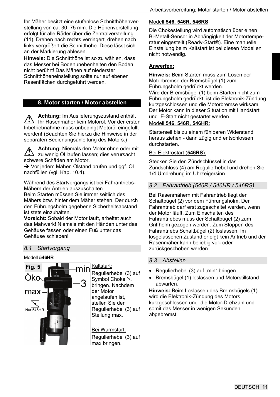 SOLO 546R Rasenmäher _2013 User Manual | Page 11 / 68