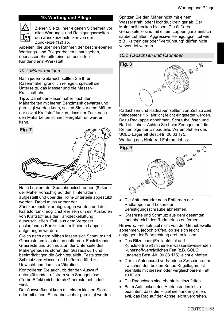 SOLO 546R Rasenmäher _2013 User Manual | Page 13 / 68