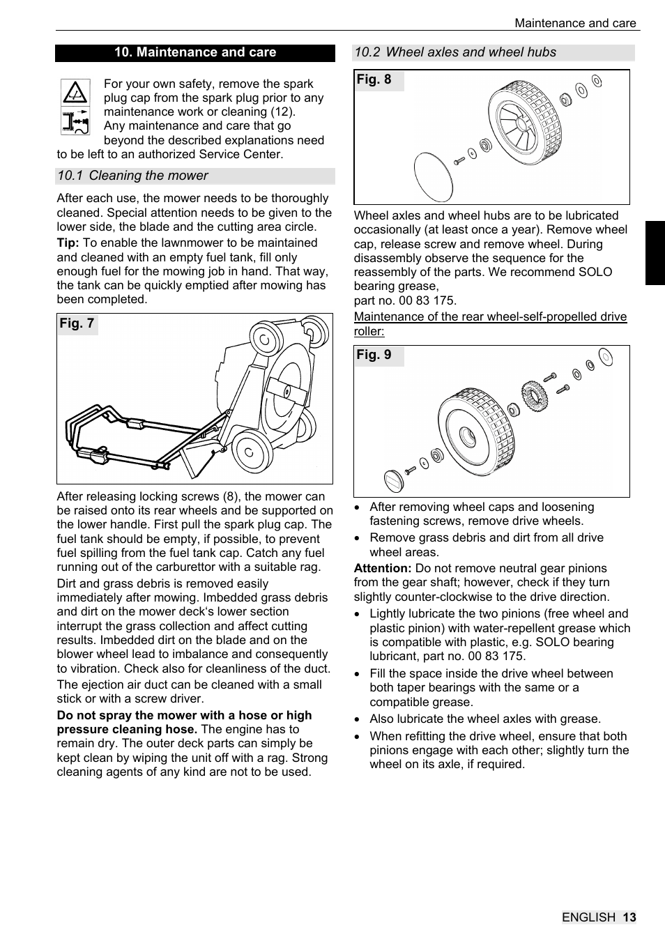 SOLO 546R Rasenmäher _2013 User Manual | Page 29 / 68