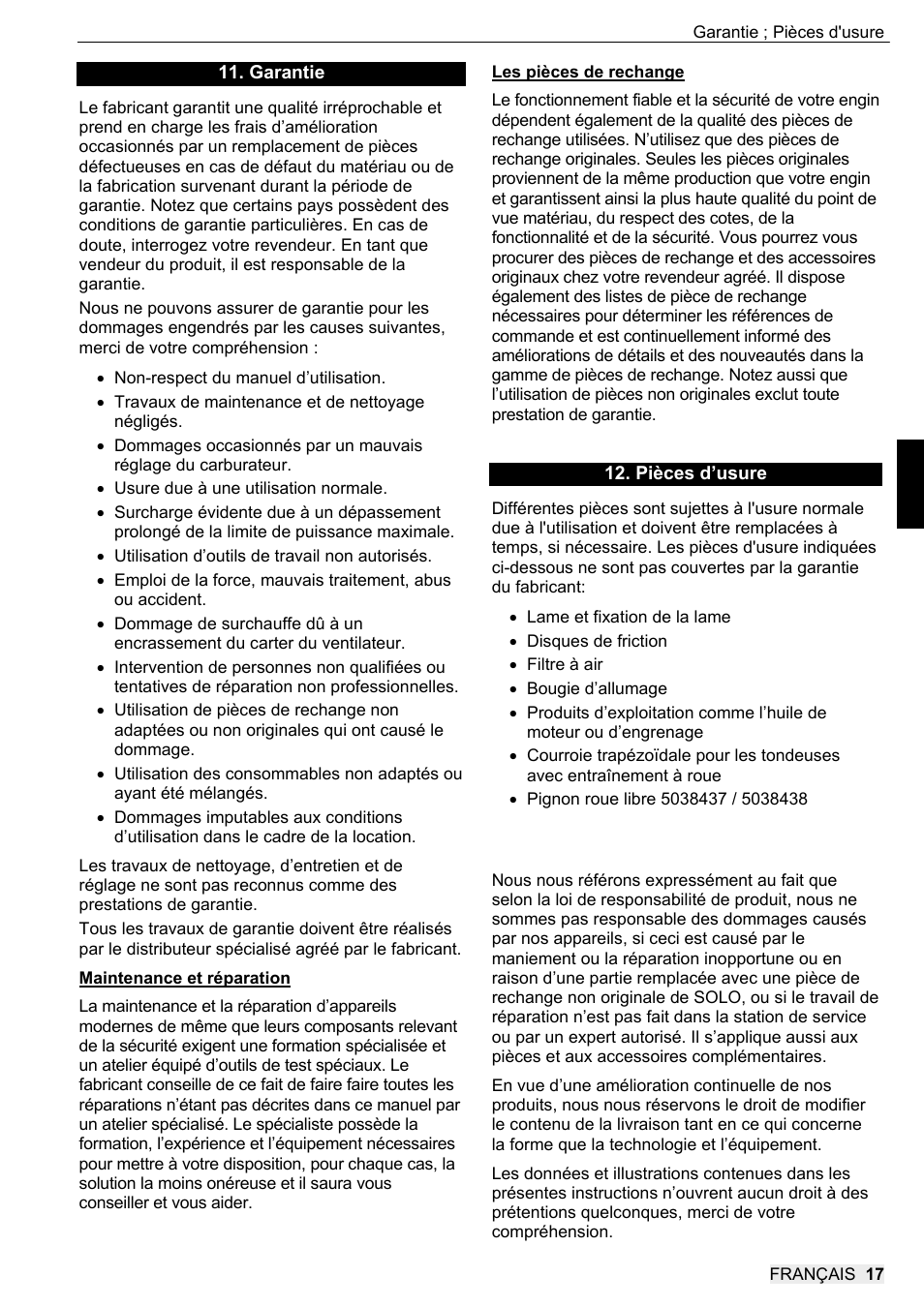 SOLO 546R Rasenmäher _2013 User Manual | Page 49 / 68