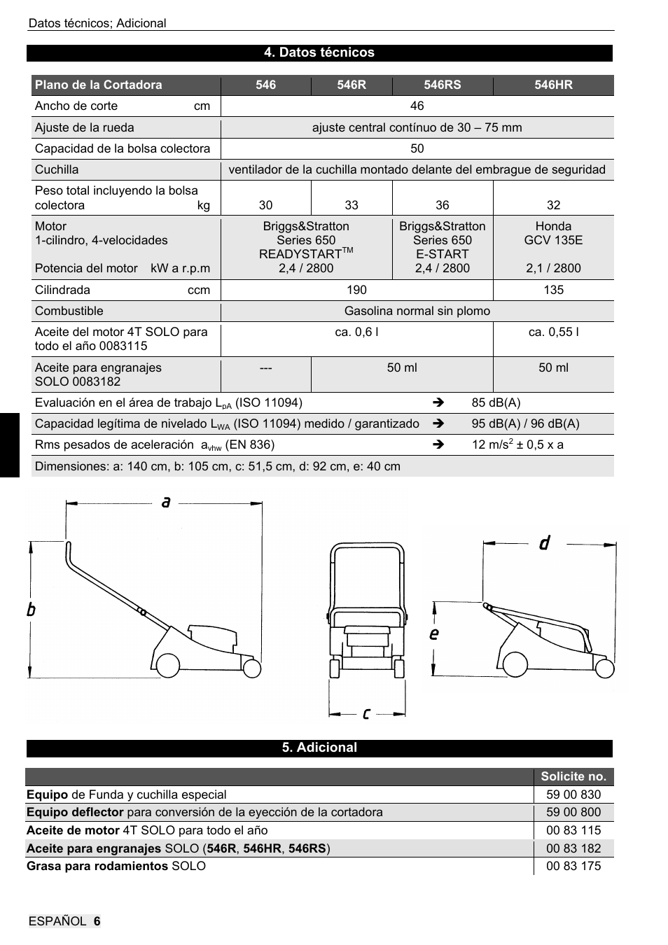 SOLO 546R Rasenmäher _2013 User Manual | Page 54 / 68