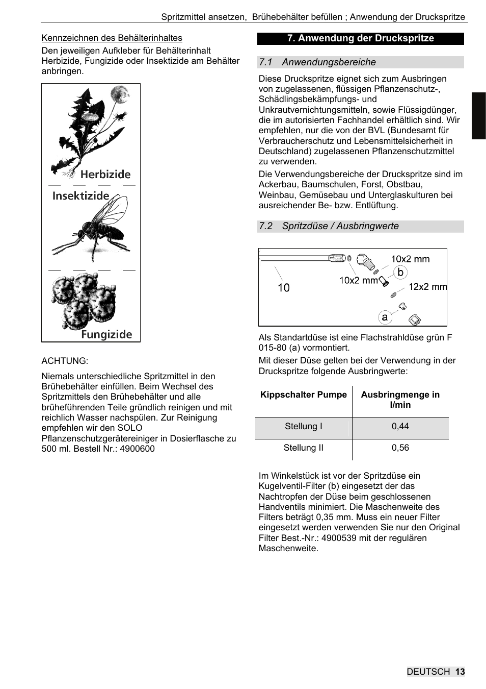 SOLO 416 Rückentragbare Akku-Druckspritze User Manual | Page 13 / 100