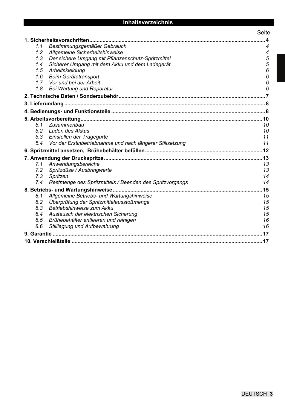 SOLO 416 Rückentragbare Akku-Druckspritze User Manual | Page 3 / 100