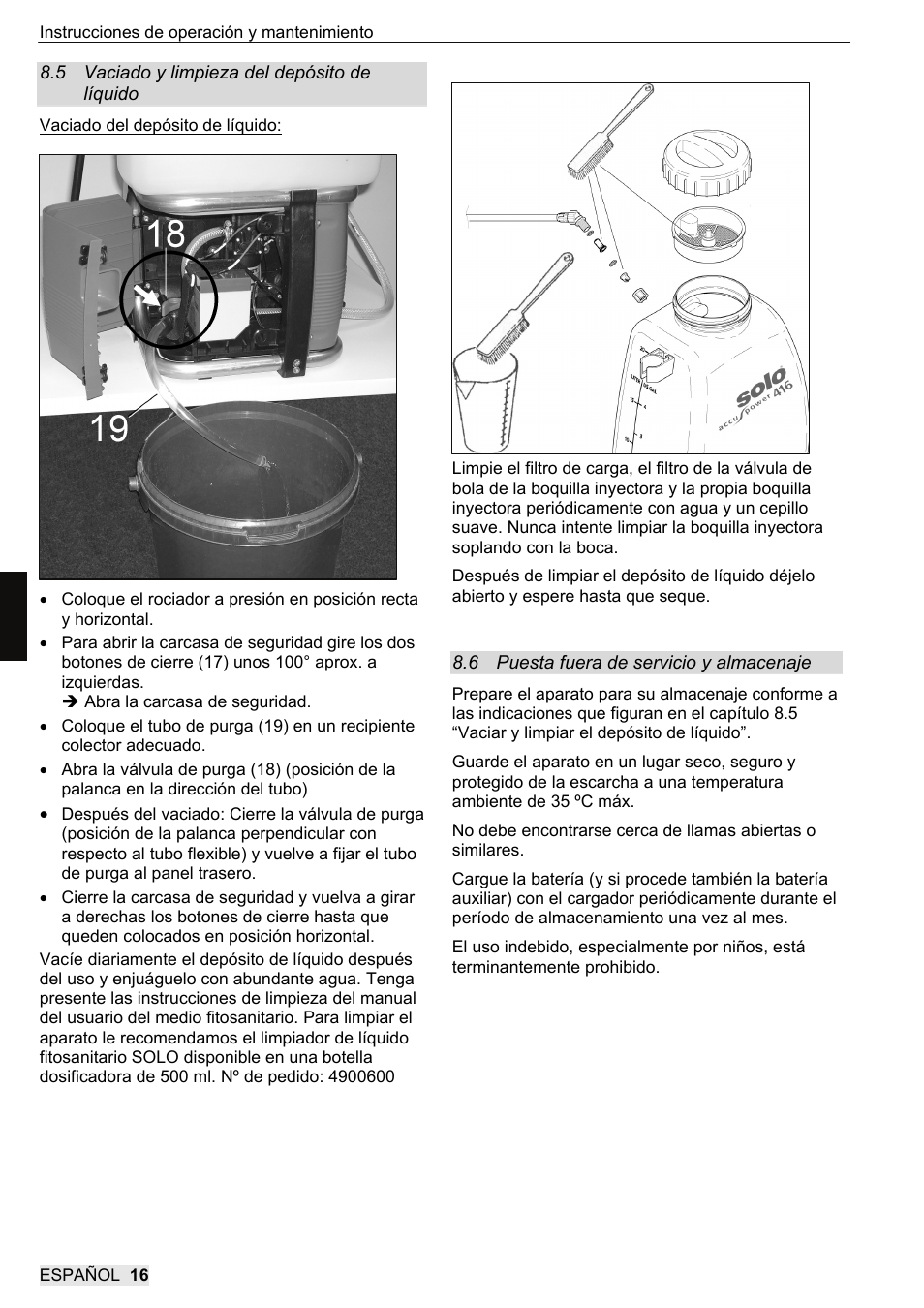 SOLO 416 Rückentragbare Akku-Druckspritze User Manual | Page 64 / 100