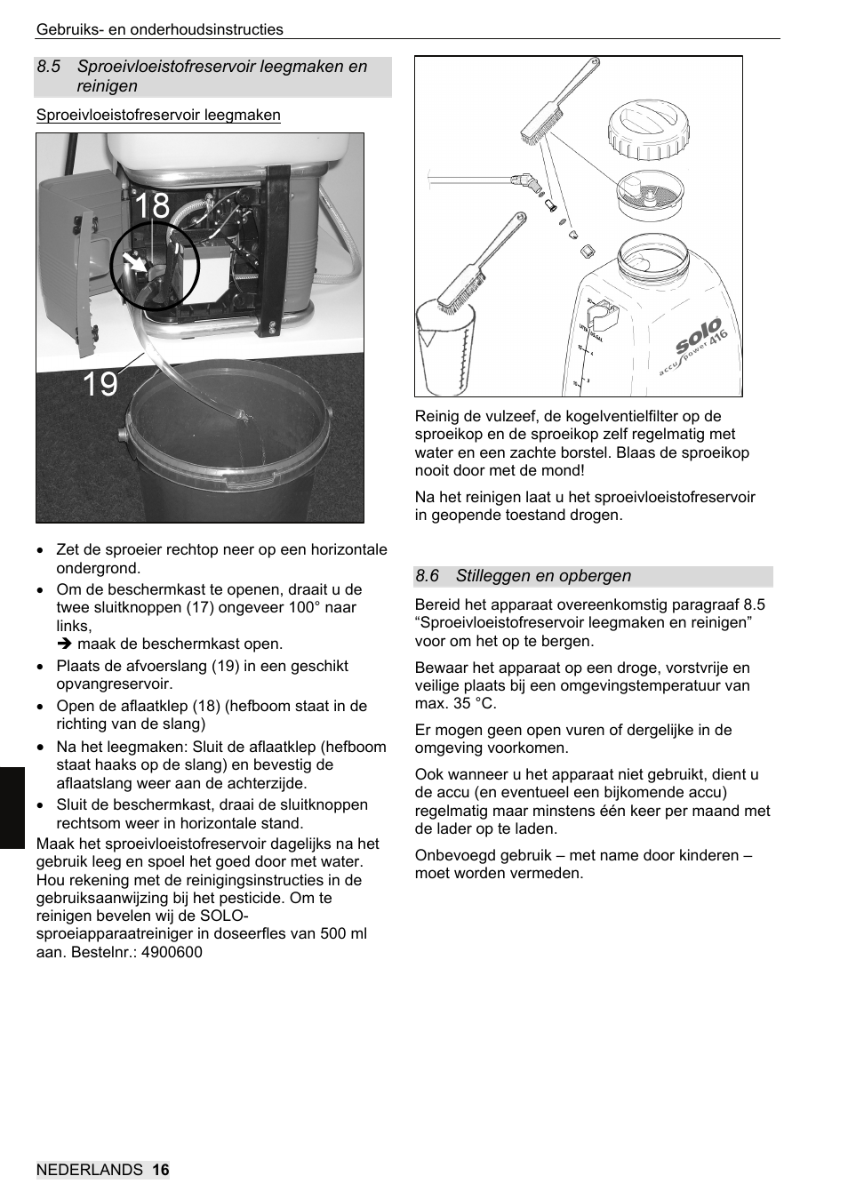 SOLO 416 Rückentragbare Akku-Druckspritze User Manual | Page 96 / 100