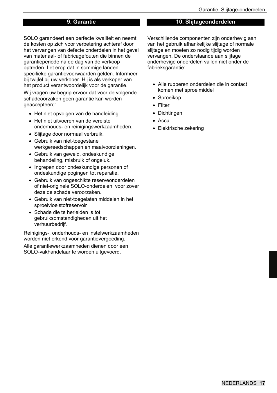 SOLO 416 Rückentragbare Akku-Druckspritze User Manual | Page 97 / 100