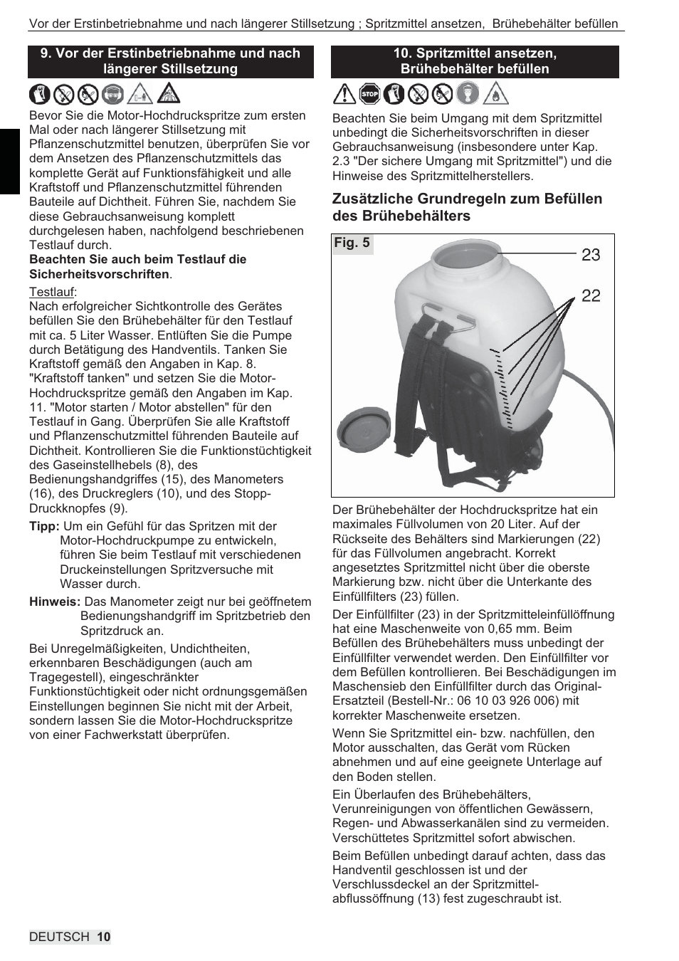 SOLO 433 Hochdruckspritze User Manual | Page 10 / 112