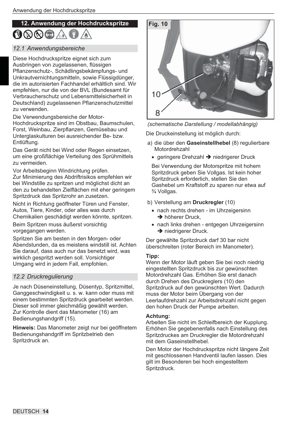 SOLO 433 Hochdruckspritze User Manual | Page 14 / 112