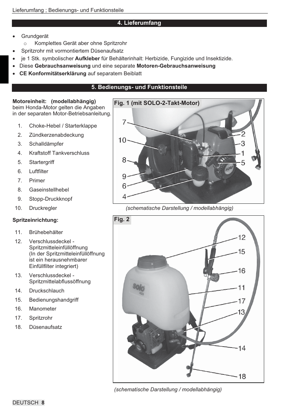 SOLO 433 Hochdruckspritze User Manual | Page 8 / 112