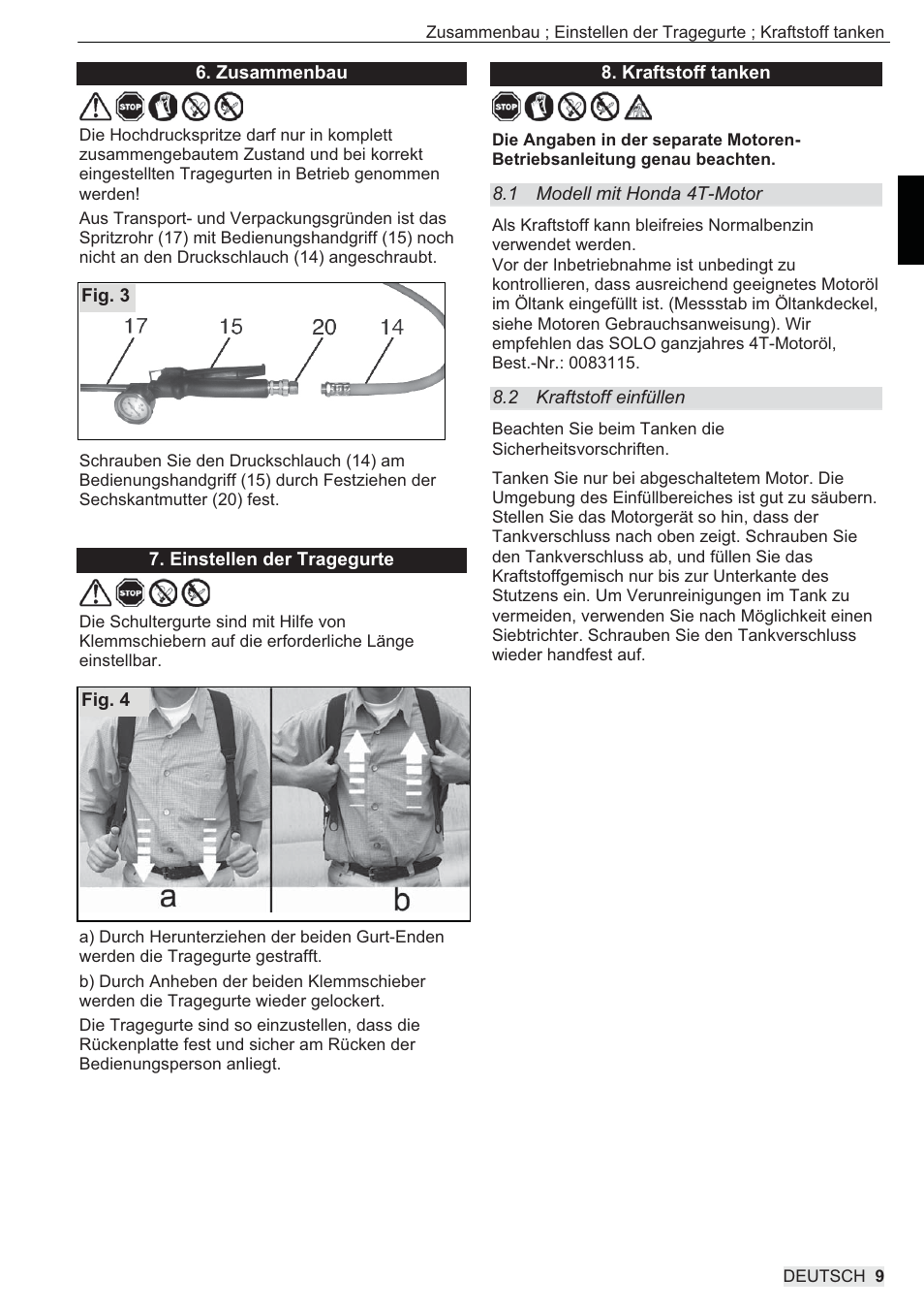 SOLO 433 Hochdruckspritze User Manual | Page 9 / 112